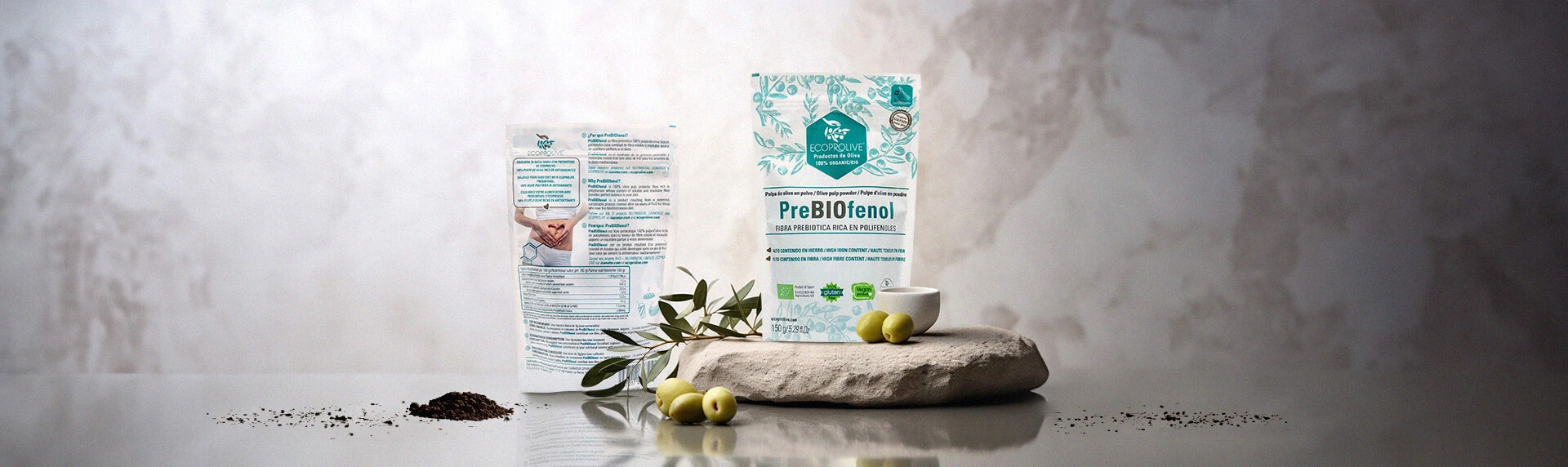 Prebiótico Antioxidantes Prebiótico de oliva Extracto prebiótico Fibra prebiótica Prebiótico natural Antienvejecimiento Antiinflamatorio Digestivo Macrobiota PREBIOFENOL