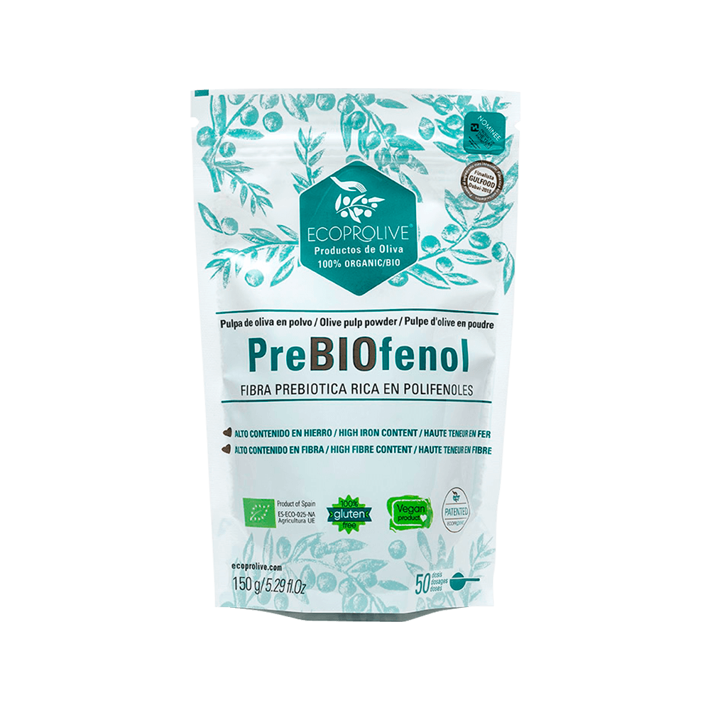 Prebiótico Antioxidantes Prebiótico de oliva Extracto prebiótico Fibra prebiótica Prebiótico natural Antienvejecimiento Antiinflamatorio Digestivo Macrobiota PREBIOFENOL
